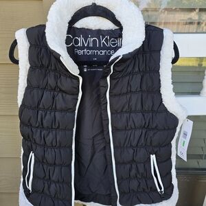 Calvin Klein Kids Black and White Puffer Vest